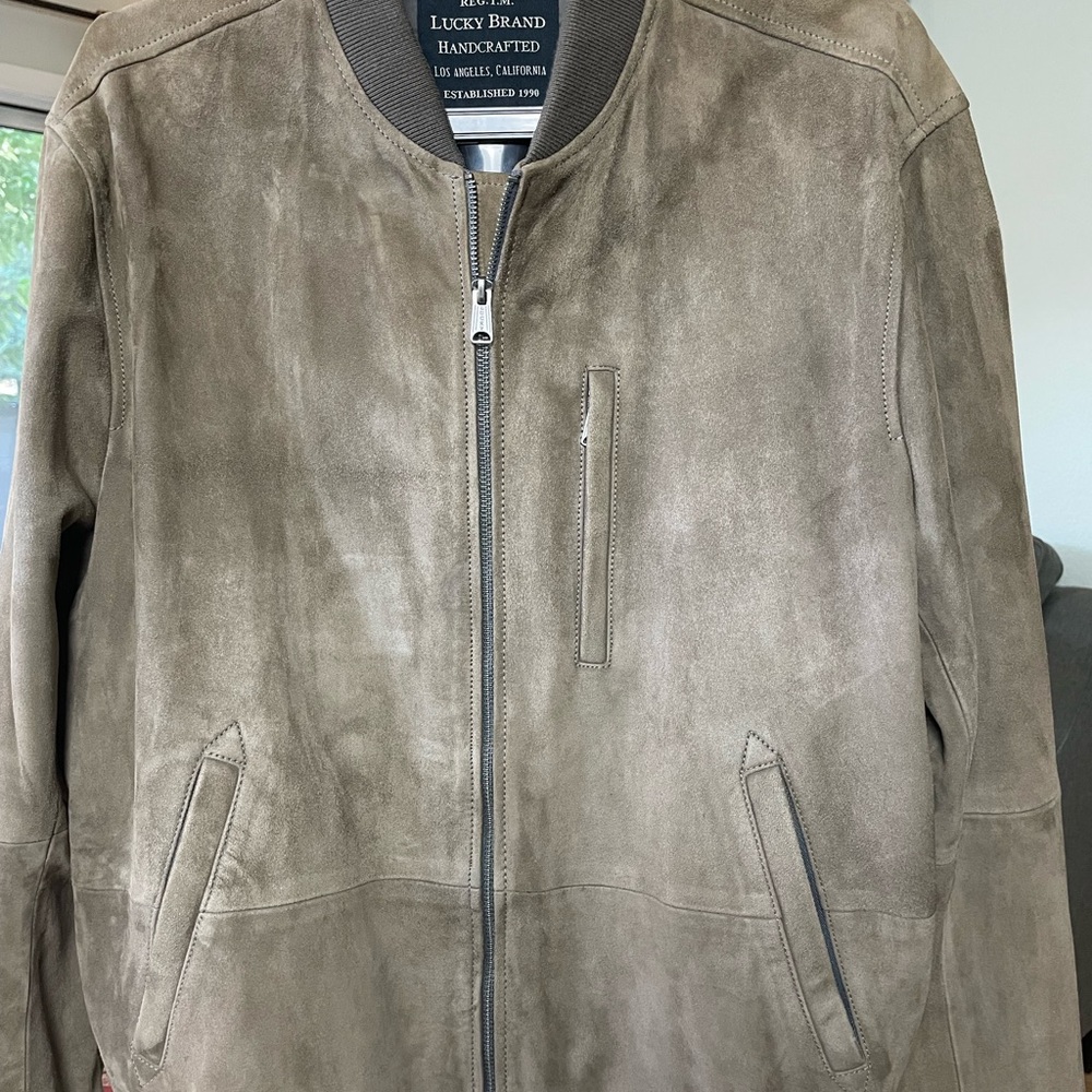 Lucky Brand Suede Bomber Jacket